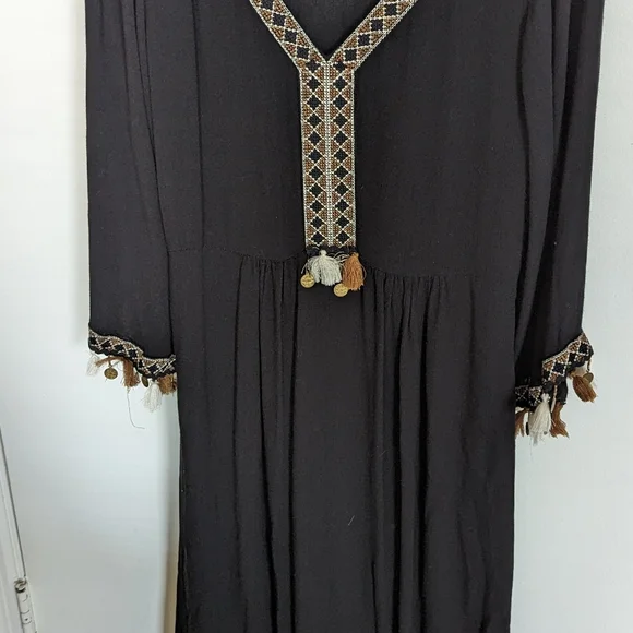 Ananda Design | Dresses | Black Flowy Hippie Dress | Poshmark